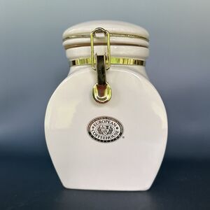 VTG-Victor Th. Engwall European Coffeehouse Collection White CANISTER w/LID-8"H